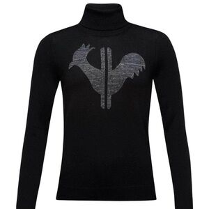 Rossignol Black Turtleneck Sweater with Silver Logo - excellent condition
